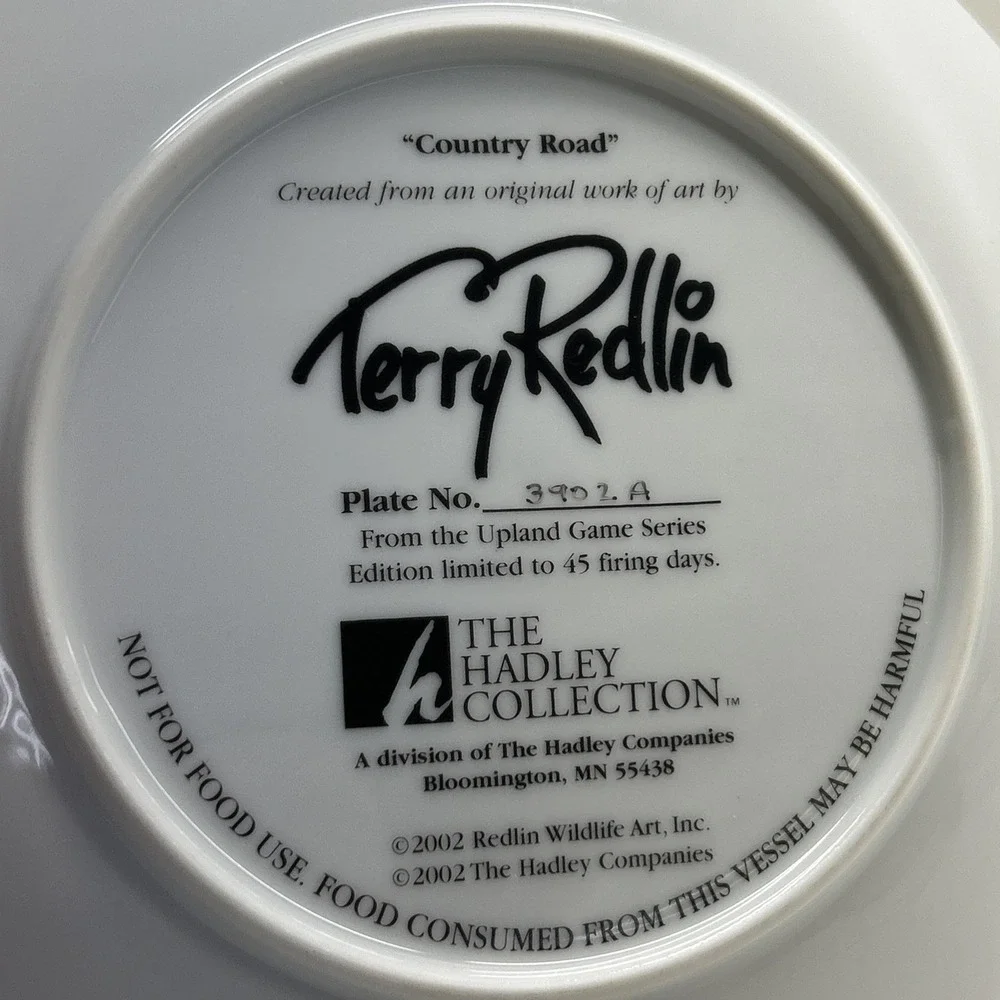 Vintage Terry Redlin‎ Country Road Collector Plate Upland Game Series